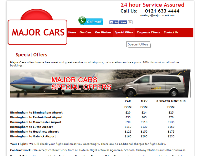 Cab and Taxi Hire Website